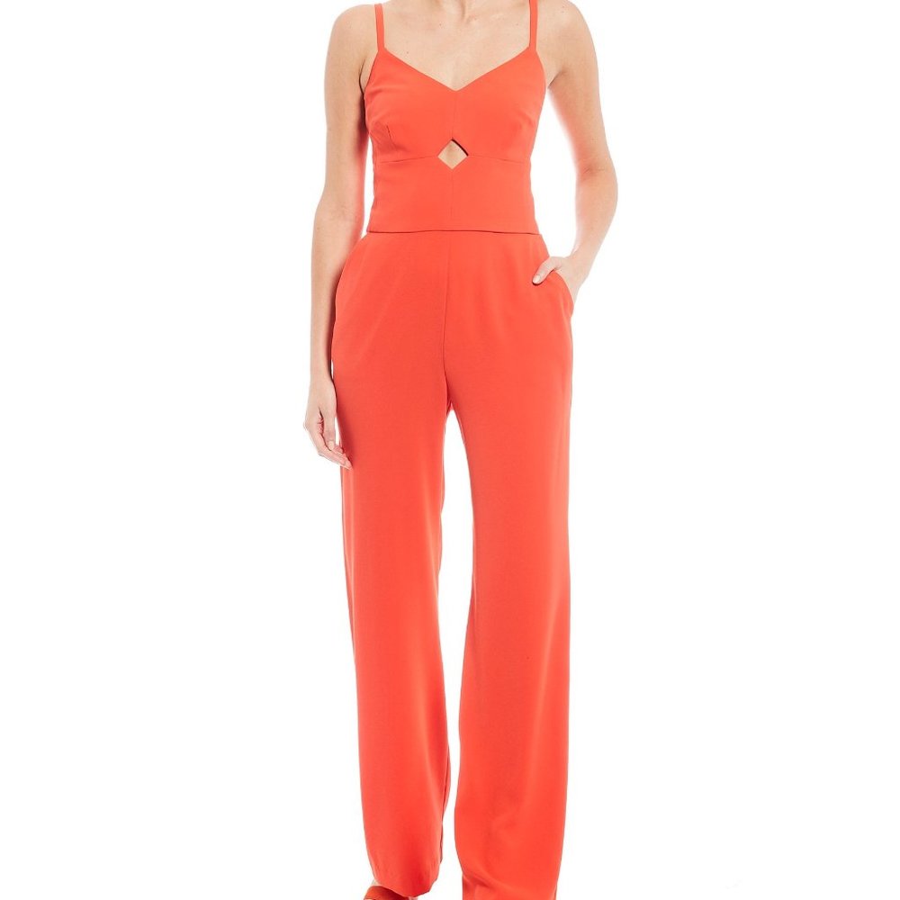 Trina Turk Orange Sunbeam Keyhole Jumpsuit